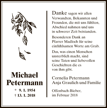 Traueranzeigen Von Michael Petermann Trauer Op Online De