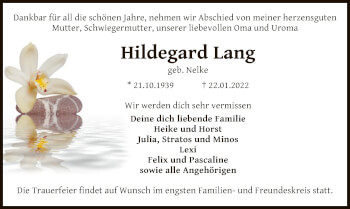 Traueranzeigen Von Hildegard Lang Trauer Op Online De