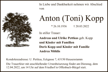 Traueranzeigen Von Anton Kopp Trauer Op Online De