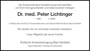 Traueranzeige von Peter Lichtinger von OFFENBACH-POST/HANAU-POST