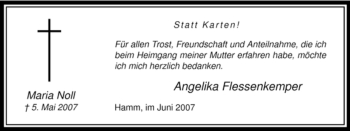 Traueranzeige von Maria Noll von OFFENBACH-POST/HANAU-POST