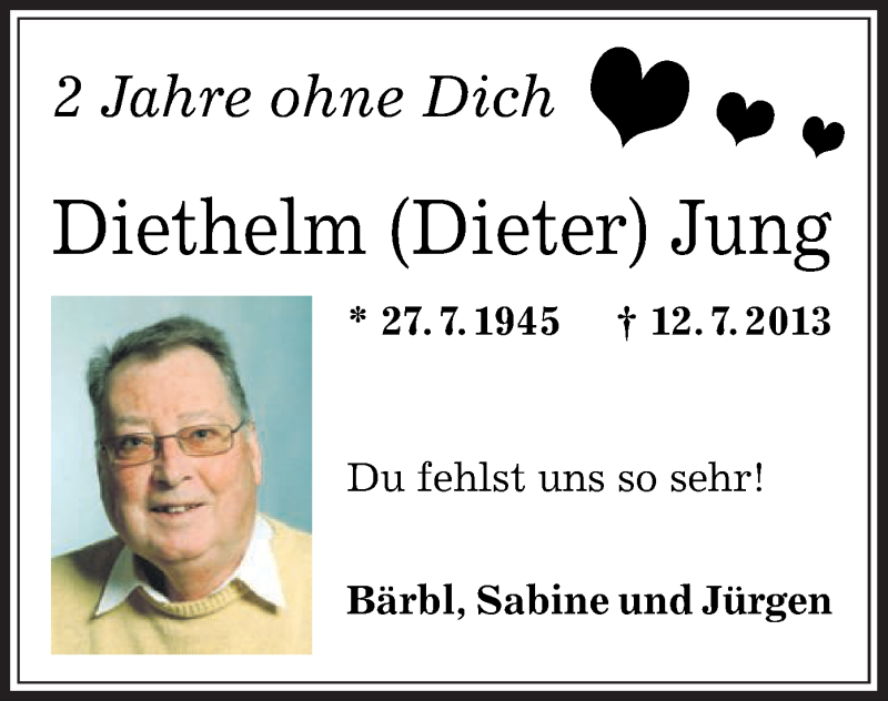  Traueranzeige für Diethelm Jung vom 11.07.2015 aus Offenbach