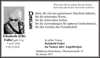 Traueranzeige von Elisabeth Faller von OFFENBACH-POST/HANAU-POST