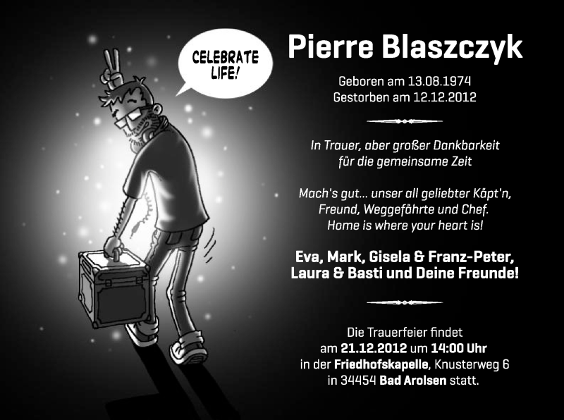  Traueranzeige für Pierre Blasezczyk vom 15.12.2012 aus Offenbach