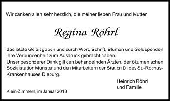 Traueranzeige von Regina Röhrl von Offenbach