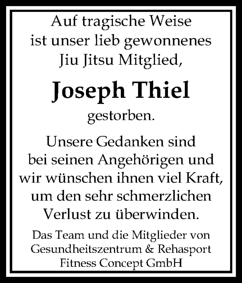  Traueranzeige für Joseph Thiel vom 03.08.2013 aus Offenbach