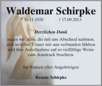 Traueranzeige von Waldemar Schirpke von Offenbach