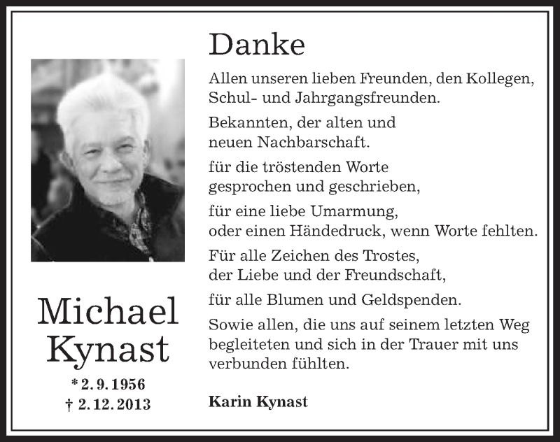  Traueranzeige für Michael Kynast vom 04.01.2014 aus Offenbach