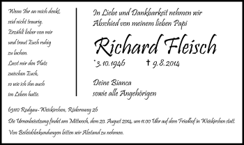 Traueranzeige von Richard Fleisch von Offenbach