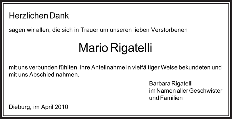  Traueranzeige für Mario Rigatelli vom 10.04.2010 aus OFFENBACH-POST/HANAU-POST