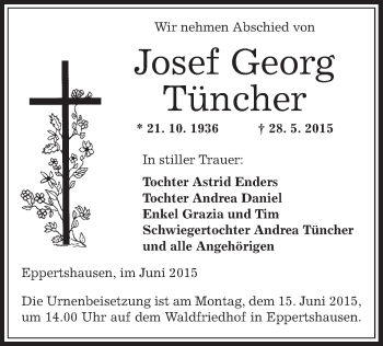 Traueranzeige von Josef Georg Tüncher von Offenbach