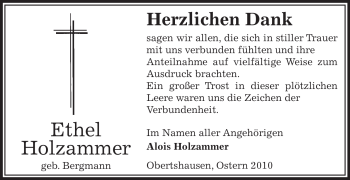 Traueranzeige von Ethel Holzammer von OFFENBACH-POST/HANAU-POST