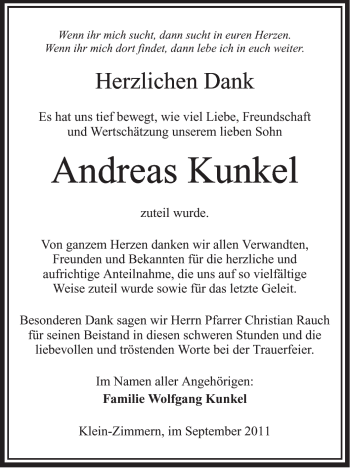 Traueranzeige von Andreas Kunkel von OFFENBACH-POST/HANAU-POST