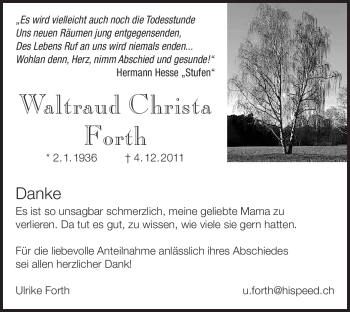 Traueranzeige von Waltraud Christa von OFFENBACH-POST/HANAU-POST