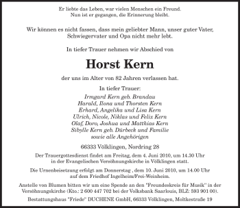 Traueranzeige von Horst Kern von OFFENBACH-POST/HANAU-POST