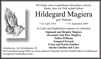 Traueranzeige von Hildegard Magiera von OFFENBACH-POST/HANAU-POST