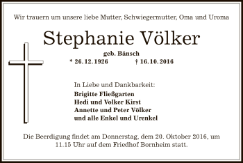 Traueranzeige von Stephanie Völker von Offenbach