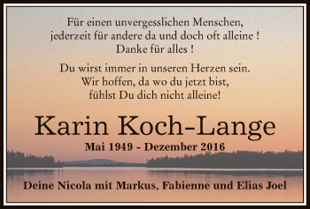 Traueranzeige von Karin Koch-Lange von Offenbach