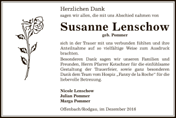 Traueranzeige von Susanne Leuschow von Offenbach