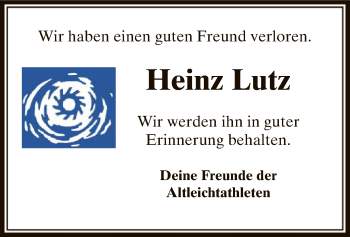 Traueranzeige von Heinz Lutz von Offenbach