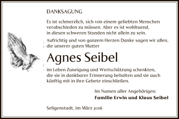 Traueranzeige von Agnes Seibel von Offenbach