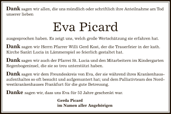 Traueranzeige von Eva Picard von Offenbach