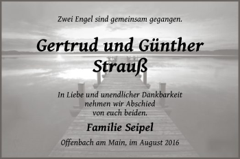 Traueranzeige von Gertrud und Günther Strauß von Offenbach