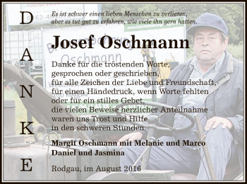 Traueranzeige von Josef Oschmann von Offenbach