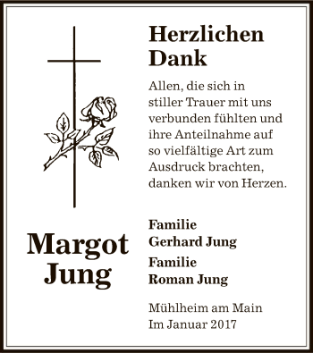 Traueranzeige von Margot Jung von Offenbach