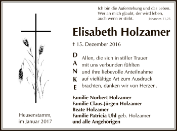 Traueranzeige von Elisabeth Holzamer von Offenbach