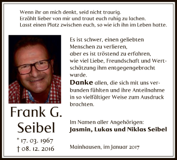 Traueranzeige von Frank Seibel von Offenbach