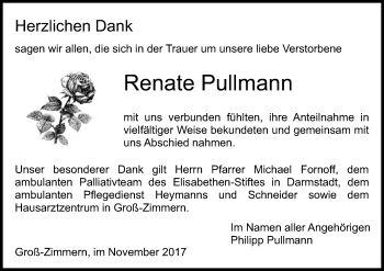 Traueranzeige von Renate Pullmann von Offenbach