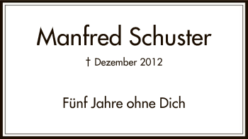 Traueranzeige von Manfred Schuster von Offenbach