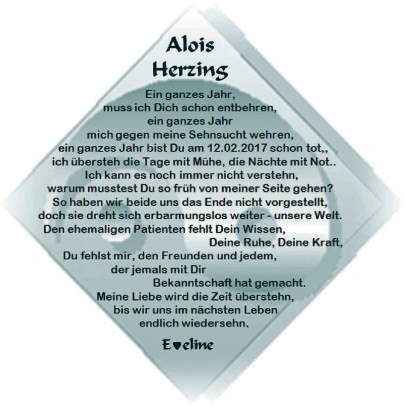  Traueranzeige für Alois Herzing vom 11.02.2017 aus Offenbach