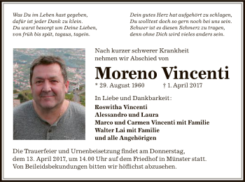 Traueranzeige von Moreno Vincenti von Offenbach