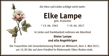 Traueranzeige von Elke Lampe von Offenbach