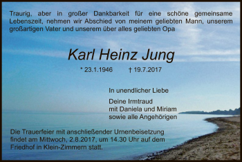 Traueranzeige von Karl Heinz Jung von Offenbach