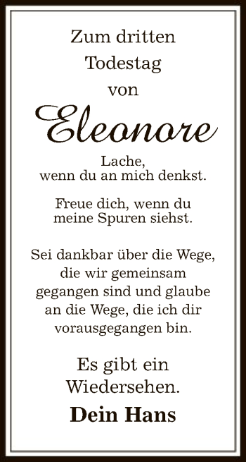 Traueranzeige von Eleonore Staub von Offenbach