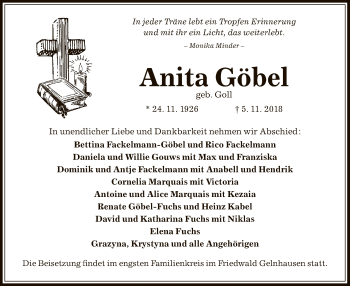 Traueranzeige von Anita Göbel von Offenbach