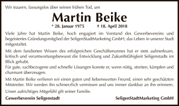 Traueranzeige von Martin Beike von Offenbach