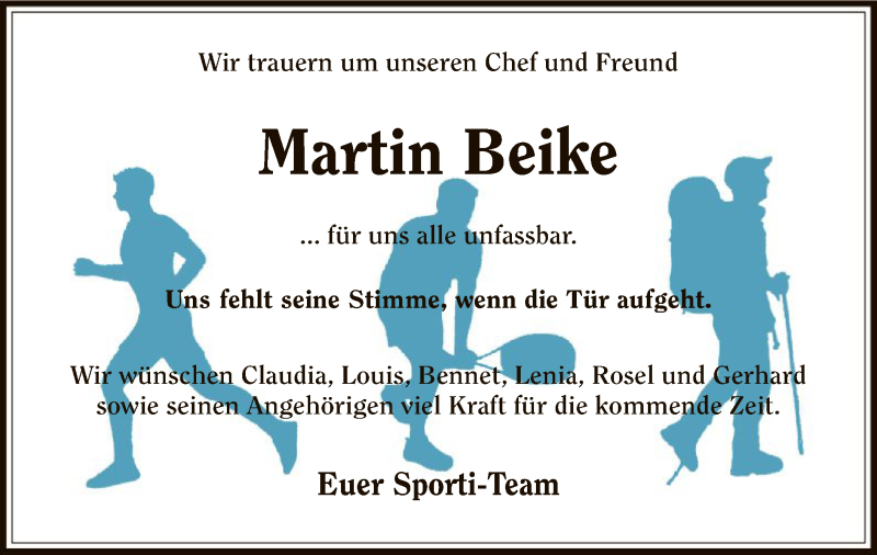  Traueranzeige für Martin Beike vom 28.04.2018 aus Offenbach