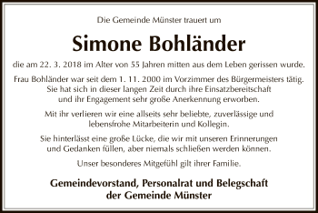 Traueranzeige von Simone Bohländer von Offenbach