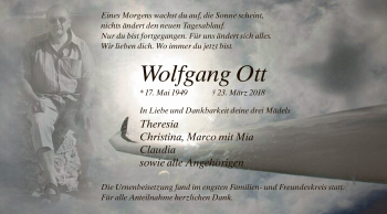 Traueranzeige von Wolfgang Ott von Offenbach