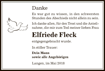 Traueranzeige von Elfriede Fleck von Offenbach