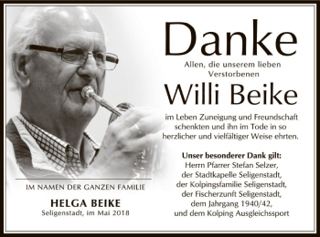 Traueranzeige von Willi Beike von Offenbach