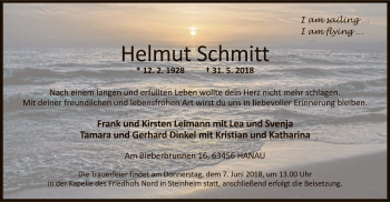 Traueranzeige von Helmut Schmitt von Offenbach