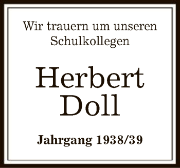 Traueranzeige von Herbert Doll von Offenbach