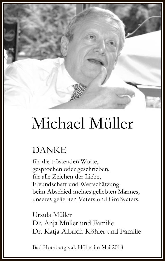  Traueranzeige für Michael Müller vom 09.06.2018 aus Offenbach