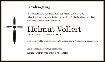 Traueranzeige von Helmut Vollert von Offenbach