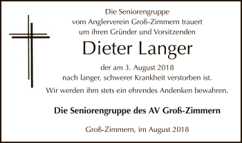 Traueranzeige von Dieter Langer von Offenbach